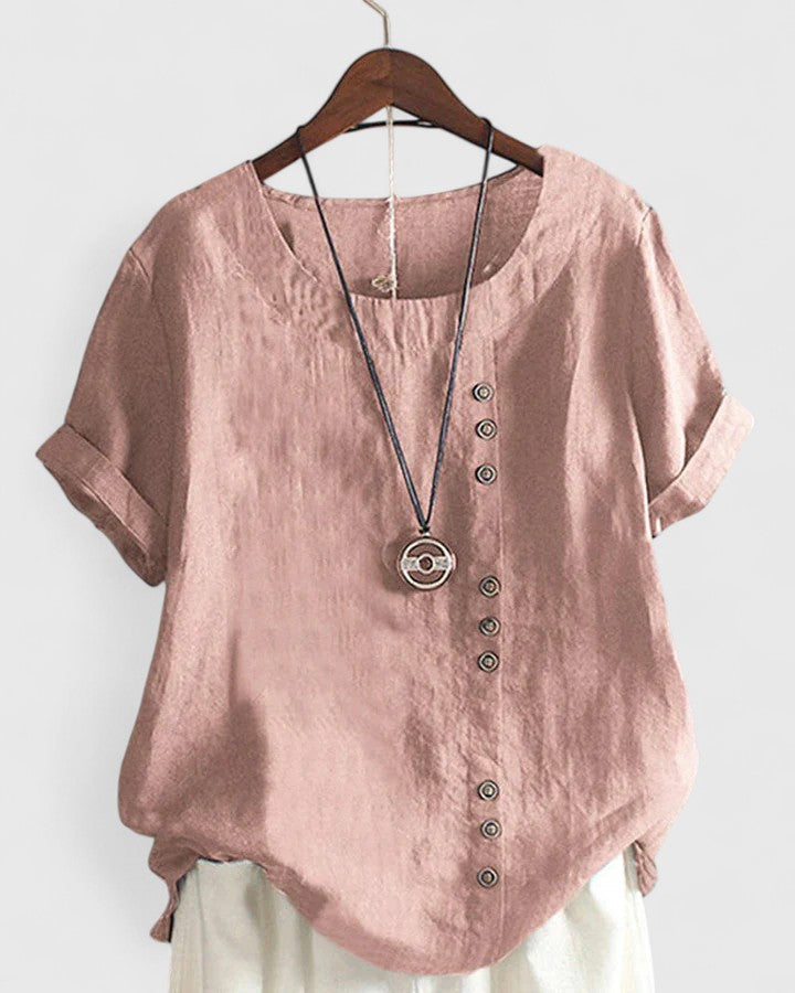 Elisavie | Comfortable Short Sleeve Blouse