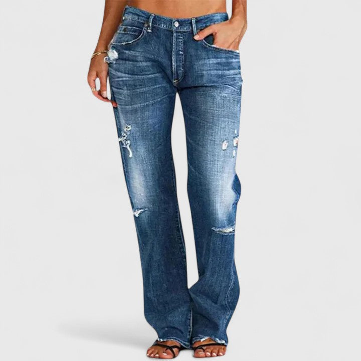 Emma | Stylish Rugged Wide-Leg Cotton Jeans