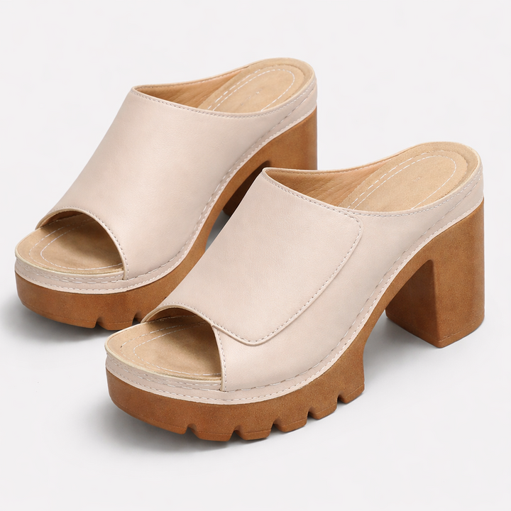 Mizella | Leather Platform Wedge Heels