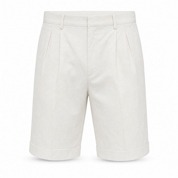 Marco | Tailored Pleated Cotton Shorts