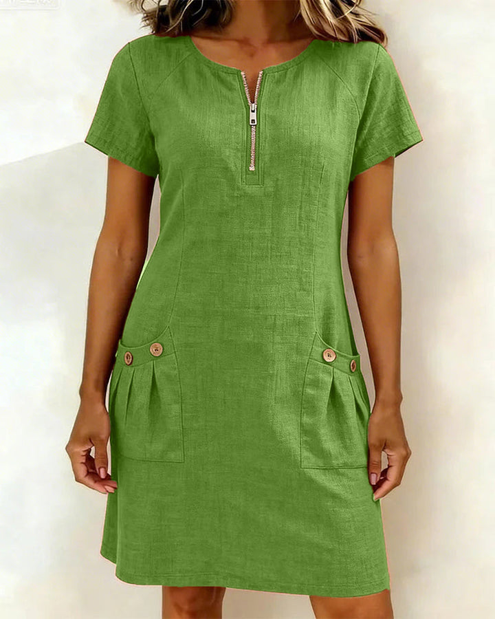Camryn | Cotton Zip-Pocket Dress