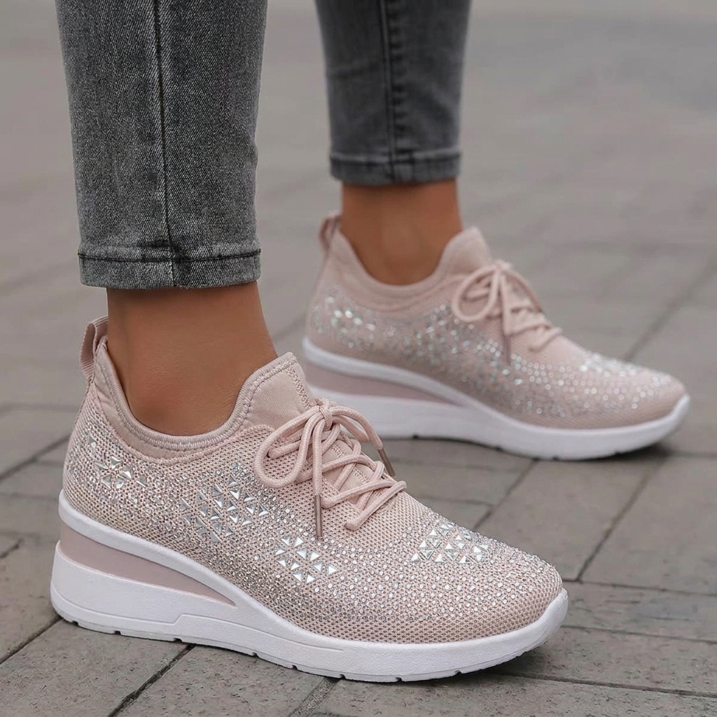 Priscilla | Rhinestone Comfort Sneakers