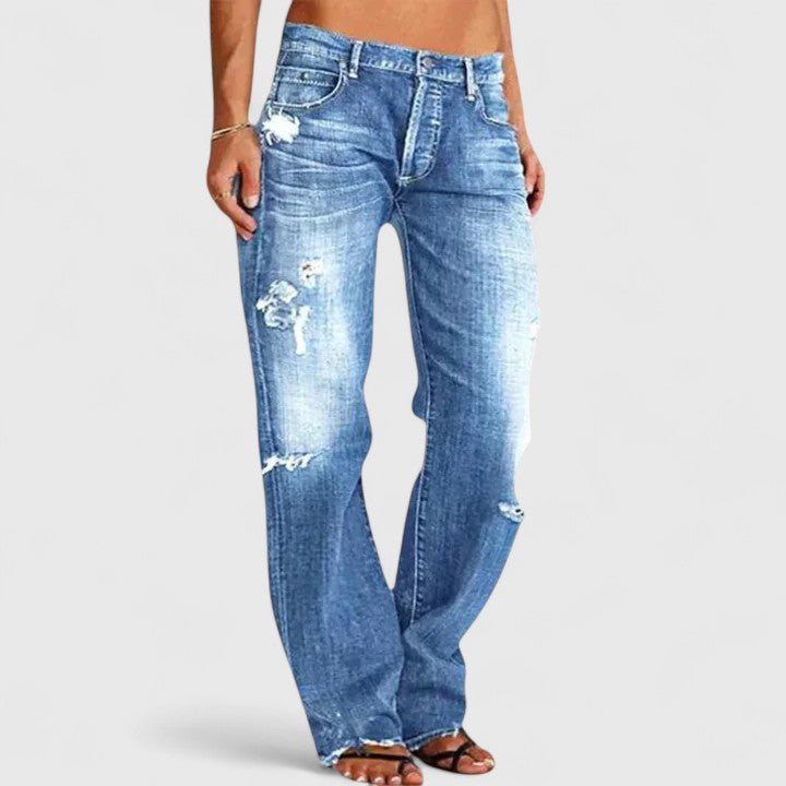 Emma | Stylish Rugged Wide-Leg Cotton Jeans