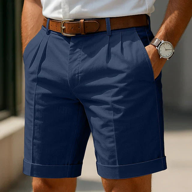 Marco | Tailored Pleated Cotton Shorts